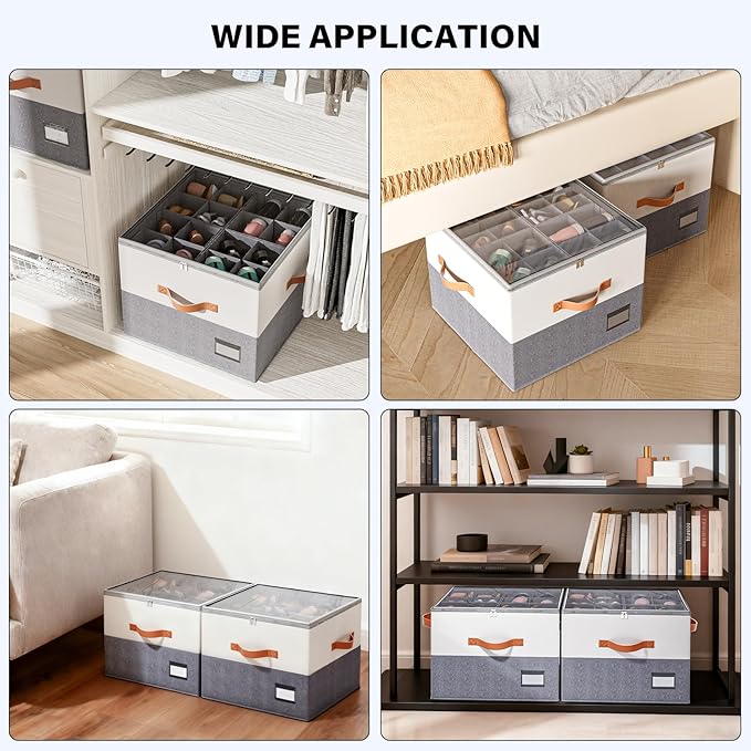 Dayacoco 1 Pack Shoe Organizer for Closet, Fits Up to 16 Pairs, Foldable Shoe Storage Organizer, shoe containers with Clear C