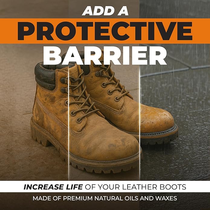 Leather Boot Oil for Work & Cowboy Boots – Deep-Conditioning Formula, Restore and Protects Dry, Cracked Leather Boots & Shoes