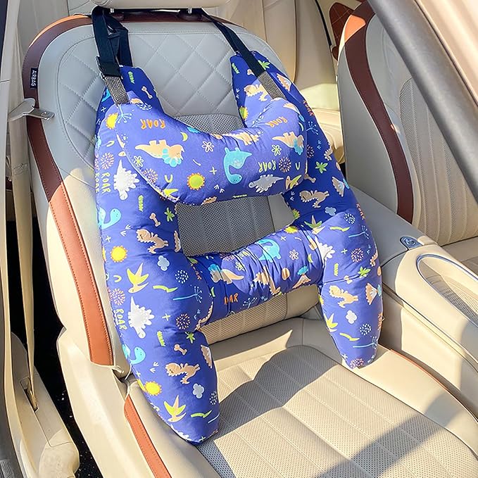 Upgraded Car Headrest Pillow Seatbelt Adjuster Pillow for Kids H Shaped Travel Pillow Cushion for Child Sleeping Neck Shoulde