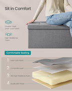 SONGMICS MAZIE Collection - 30 Inches Folding Storage Ottoman Bench, Ottoman Foot Rest, End of Bed Bench, Storage Chest, Load