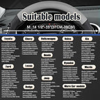West Llama Nappa Leather Car Steering Wheel Cover Gel Massage,Cool in Summer,Universal 15 inch(Gray+Black-Standard Size)