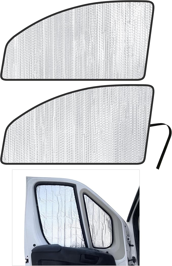 YelloPro Custom Fit Front Seat Side Window Sunshade for 2014 2015 2016 2017 2018 2019 2020 2021 2022 2023 2024 2025 2026 Dodge RAM ProMaster, Full Size Cargo Van Chassis Cab Cutaway Window Van (4pcs)