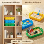 Carolart 3 Pack,Empty Sensory Bin,13.5 Inch Storage Container,Portable Plastic Storage Bins, Stackable Play Tray for toys,art