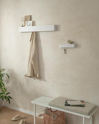 Kazai.® Coat Rack Wall Mount with Shelf 'Tone' | Modern Design Coat Hanger with Hidden Hooks and Storage | Hat Rack with Shel