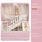 MODENGKONGJIAN Jewelry Organizer Box, 2-Layer Large Jewelry Storage Case, Portable Travel Jewelrys Display Holder for Earring