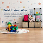 IRIS USA 6-Cube Modular Wire Cube Storage Organizer, Adjustable & Expandable Metal Shelving for Closet, Bathroom & Home Stora