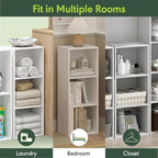 Furinno LUDER Book Shelf, 3-Cube Bookshelf, Bookcase with Open Shelves, 9.3 x 12 x 31.5, Easy Assembly, for Living Room, Bedr
