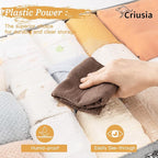 Criusia Under Bed Storage Bins with Clear PVC Lids – 4 Pack Large Underbed Organizers with Heavy-Duty Handles, Reinforced wit