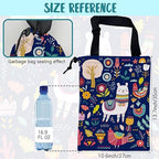 Car Garbage Bag Colorful Llama Flowers and Birds Hanging Canvas Car Trash Bag Waterproof Drawstring Car Back Seat Organizer for Car Back Front Seat Console with Adjustable Buckle