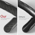 3 Piece Carbon Fiber Steering Wheel Cover,Car Steering Wheel Protector with Non-Slip Lining,Breathable Microfiber Universal for 14.5-15 inch,Gray