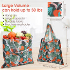 Eccliy 24 Pieces Reusable Grocery Bags Polyester Shopping Bags for Groceries Multi Colors Reusable Foldable Shopping Tote(Plants Style)