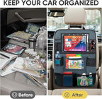 BALEINE Backseat Car Organizer, Back Seat Car Organizers and Storage, Kick Mats Back Seat Protector, Travel Accessories for Most Automotive (2 Pack, Gray)
