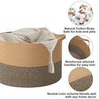 65L Large Blanket Basket,19.7" L x 19.7" W x 13" H Rope Woven Baskets with Handles, Toys Storage Bins,Laundry Basket Perfect 
