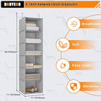 6-Shelf Hanging Storage Closet Organizer, Linen Rv Storage and Organization for Wardrobe, Inside, Camper Accessories, Nursery