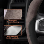 West Llama Customized Auto Car Steering Wheel Cover for Dodge RAM 1500 2500 3500, 15.5-16 inch (Brown - Large Size)
