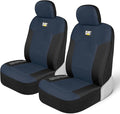CAT Blue & Black Seat Covers for Cars, Trucks, & SUV - Set of (2) MeshFlex Car Seat Cover Front Seat Protectors - Airbag Comp