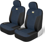 CAT Blue & Black Seat Covers for Cars, Trucks, & SUV - Set of (2) MeshFlex Car Seat Cover Front Seat Protectors - Airbag Comp