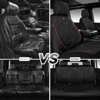 CAR PASS Waterproof Car Seat Covers Full Set,Neoprene Car Seat Covers 5 Seats,3D Tyre Embossed Wetsuit Seat Covers All-Weathe