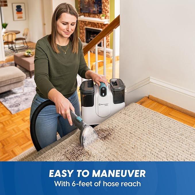 Vacmaster 600 Series 24V Cordless Portable Carpet & Upholstery Spot Cleaner Machine, 16Kpa Power Suction, with Hose Cleaning 