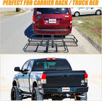 CZC AUTO Hitch Cargo Carrier Bag, 20 cu. ft Waterproof/Rainproof/Weatherproof Cargo Traveling Bag for Car Truck SUV Vans' Hitch Tray and Hitch Basket, Safe Steady Durable Soft, Black-Orange