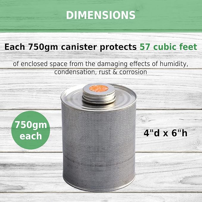 HYDROSORBENT® Silica Gel Dehumidifier Canister (750 Grams) for Gun Safes & Safe. Orange to Clear Indicating Moisture Absorber