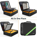 Noiposi Document Organizer with 5200℉ Heat Insulated,Waterproof and Fireproof Document Box with Lock, Home Travel Strong Fire