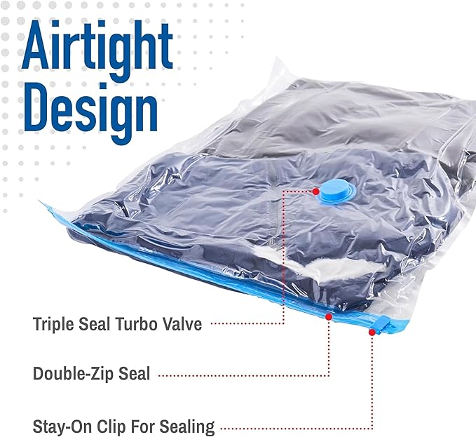 12 Pack Variety Vacuum Storage Bags for Comforters, Blankets & Clothes – Vacuum Sealed Compression Bags with Hand Pump – Spac