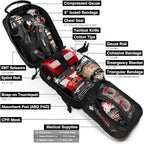 Survival First Aid Kit with Israeli Bandage, Chest Seal, Tourniquet, Splint, Tactical Military Combat Molle IFAK for Wound Ca