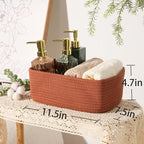 MiniArk Small Storage Baskets for Organizing | Closet Organizer Bins | Shelf Toy Basket | Woven Rope Baskets | Cube Decorativ