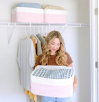NaturalCozy Storage Baskets 16.8”x13”x7.6” Cotton Rope Woven Baskets for Organizing 3-Pack | Toy Storage Bins | Basket for Sh