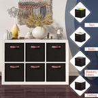 Ornavo Home 13 x 15 x 13 Kallax Storage Cube Bins, Foldable Collapsible Fabric Storage Bins Box Linen Shelf Basket Cube Organ