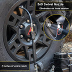 JACO Lightning S2X Tire Inflator Hose Extension Self Locking Nozzle | Patented Lock-on Air Hose Adapter for Tire Pumps (Open Flow)