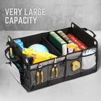 DNA Motoring Trunk Organizer for Car, 70L Large Capacity Foldable Trunk Organizer, Multi Compartment Car Trunk Organizer