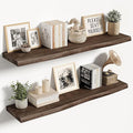 Vivelove Live Edge Floating Shelves 36 inch Long, Elm Wood Wall Display Shelf with Invisible Bracket for Living Room Bedroom 