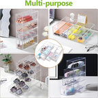 2 Pack Bandage Organizer with Lid, Acrylic Bandaid Holder with 4 Clear Drawers Band Aid Storage Container for Home Office Dra