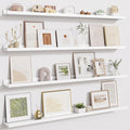 Fun Memories Picture Ledge Shelves Set of 4-48 Inch Shelves with Lip - Large Nursery Bookshelf for Storage - Floating Shelf W
