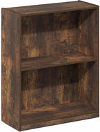 Furinno Gruen Book Shelf, 2-Tier Small Bookshelf, Bookcase with Open Shelf, 9.3 x 21.8 x 27, for Organization and Storage, fo