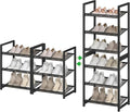 6 Tier Shoe Rack, Tall Metal Shoe Storage with Adjustable Shelves, Holds 12-14 Pairs, Stackable Shoe Stand for Garage Hallway