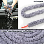 NEWISHTOOL 10 Ft Thicken Soak Rope for Window Tinting, Cars Glass Tint Film Installing Water Drying Absorbent Soak Shield Rope Automotive Windshield Car Door Window Cleaning Tool, Gray Microfiber Rope