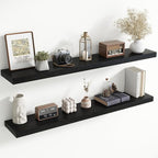 55 Inch Floating Shelves for Wall, 8 Inch Deep Floating Shelf for Storage & Display, Rustic Wall Mounted Shelf with Invisible