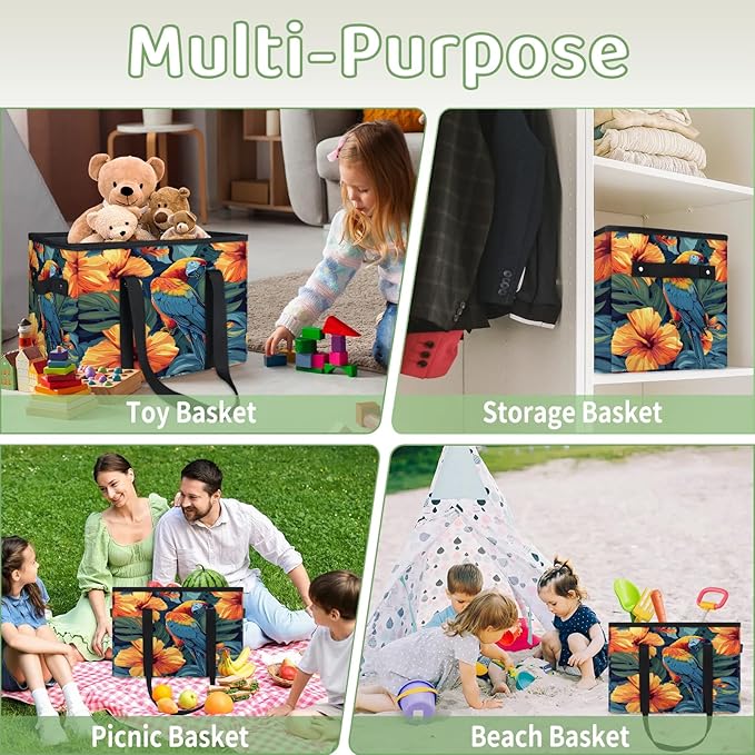 Reusable Grocery Bag, Foldable Large Shopping Tote Bag for Groceries Kitchen Picnic Car Trunk