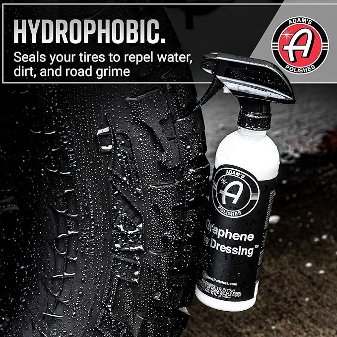 Adam's Polishes Graphene Tire Dressing - Deep Black Finish W/Graphene Non Greasy Car Detailing Use W/Tire Applicator After Ti