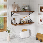Deep Floating Shelves for Wall,30" Wx10 D Wood Floating Shelf Set of 2,Sturdy Metal Bracket Wide Display & Storage,Wall Mount