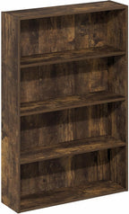 Furinno Basic Book Shelf, 4-Tier Bookcase with Open Shelf, Bookshelf, Cube Storage Organizer, 6 x 24 x 35, for Living Room, B