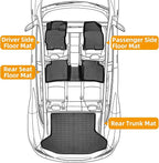 Floor Mats for Toyota Prius 2004-2007 2008 2009, Custom Fit for 2nd Gen Prius, for Prius c & Prius v, TPE Non-Slip Waterproof Front & 2nd Row & Cargo Liner Car Accessories