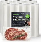 Vacuum Sealer Bags For Food:6 Rolls 8"x20' Commercial Grade BPA Free Bag Rolls Durable Customized Size Food Vac Bags for Stor