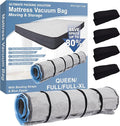 Storage Logic Foam Mattress Vacuum Bag with Blue Zipper, Mattress Storage Bag, Straps Included, Queen/Full/Full-XL