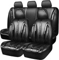 CAR PASS Ultra+ Nappa Patent Leather Car Seat Covers Full Set Universal Cushioned,Soft Breathable Waterproof Anti-Slip Driver