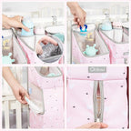 Orzbow 3-in-1 Hanging Diaper Caddy Organizer for Changing Table, Nursery Organization and Diaper Stacker for Crib Wall, Remov