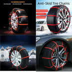 20 PCS Universal Emergency Tire Chains, Adjustable Plastic Anti-skid Ties, zip tie snow chains for Most Cars, SUV Trucks, zip